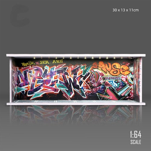 1/64 Car Garage Model LED Lighting Parking Lot Scene Display Diorama Toy Model