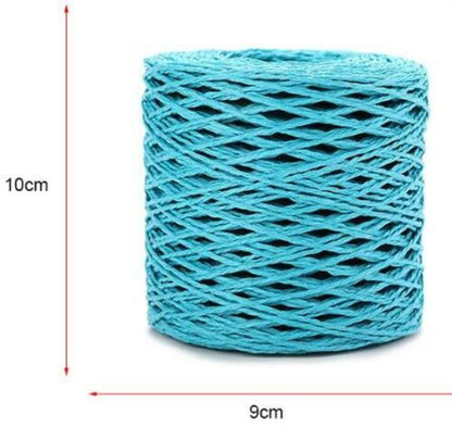200M 2mm Raffia Paper Cord StrawRope Yarn DIY Crochet Summer Beach Hat Bag Craft