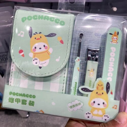 Kuromi My Melody Cinnamoroll Pochacco Portable Nail Clipper Ear Scoop Set