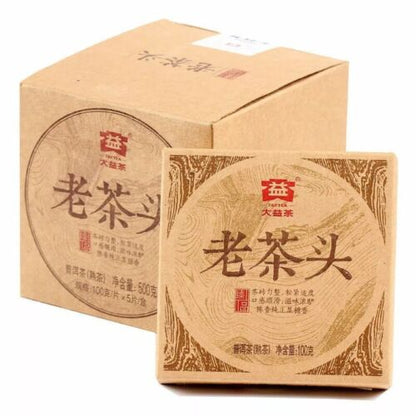 Menghai Dayi Pu-erh Brick Ripe Puer Tea Brick Lao Cha Tou 100g