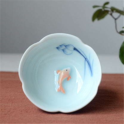 Chinese Tea Cup Handpainted Flower Ceramic Master Cup 80ml Kung Fu Tea Cups New