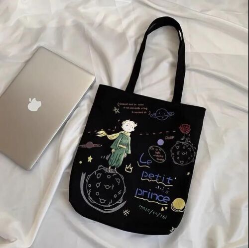 Shoulder Bag Canvas Tote Large Shopper Bag Zipper Starry Sky Print Handbag 1 PC