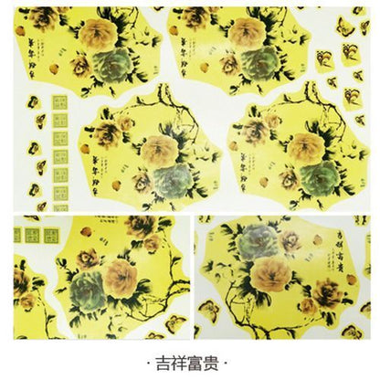 Ceramic Decal Pottery Art Clay Transfer Yellow Flower Paper Overglaze Underglaze