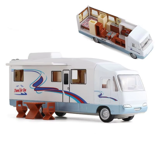 1:30 Diecast Luxury RV Recreational Vehicle Car Model Metal Camper Van Motorhome