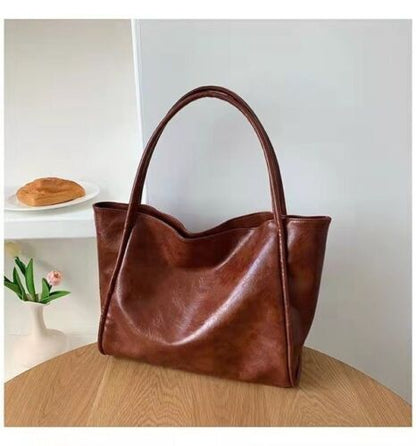 Soft Surface Large Bag Retro Purse Shoulder Bag Commuter Leisure Tote 35*14*30CM
