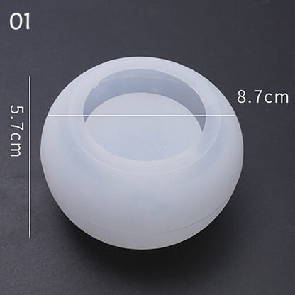 Round Silicone Mold Flower Pot Concrete Storage Box Mould Home Decor Epoxy Resin