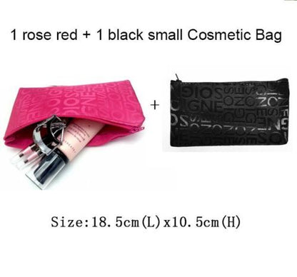 Cosmetic Bag Letter Big Travel Toiletry Bag Zipper Makeup Purse 19*17*25.5CM 1PC