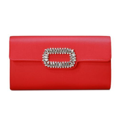 Women Black Evening Clutch Party Diamonds Shoulder Chain Purse Handbags Silk 1PC