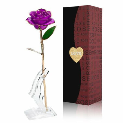 Gold Plated Real Rose 24K Dipped Flower Valentine's Day Love Gift For Her Decor