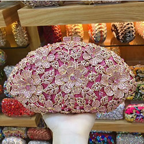 Lady New Stones Clutch Bag With Chain Quality Rhinestone Wedding Clutches Purse