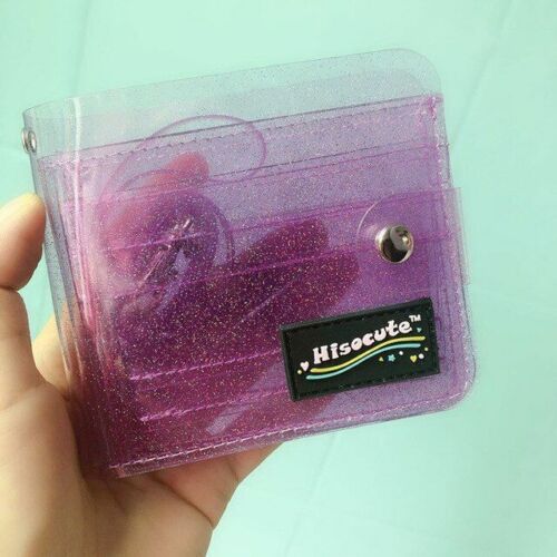 Wallet PVC Transparent Short Neck Girl Laser Coin Purse Women Clear Glittering