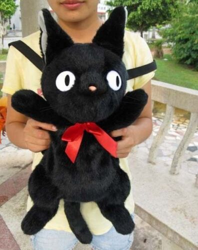Black Plush Doll Bag Women Cute Funny Backpack Flannel Soft Handle 20L Traveling