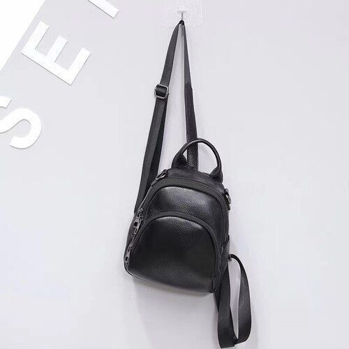 Cowhide Genuine Leather Women Backpack Shoulder Bag Satchel Mini Purse Polyester