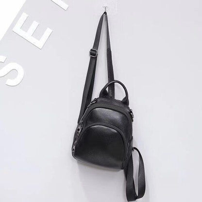 Cowhide Genuine Leather Women Backpack Shoulder Bag Satchel Mini Purse Polyester