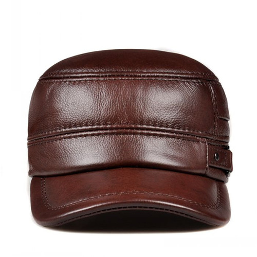 Autumn and Winter Men's Hat Fashion New Soft Leather Hat Top Hot