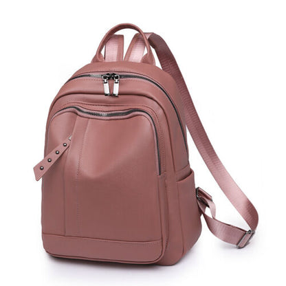 Women Ladies Backpack Purse PU Leather Zipper Bags Casual Backpacks Shoulder Bag