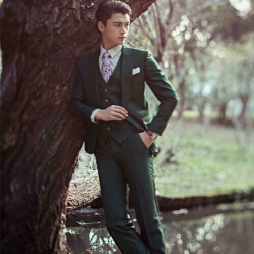 Men's Wedding Suit Business Party Tuxedo Groom Blazers Jacket Vest Pants Set New