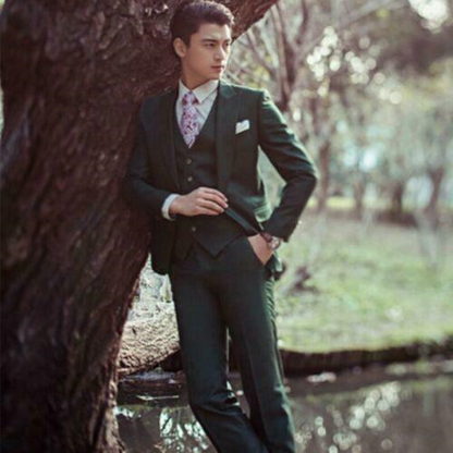 Men's Wedding Suit Business Party Tuxedo Groom Blazers Jacket Vest Pants Set New