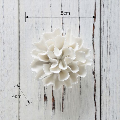 White Flower Wall Stickers Modern 3D Ceramic Decoration TV Background Art Murals
