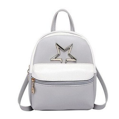 Leather Backpack Red Small Cute Purse Brand Shoulder Bag Red Blue Gray Green 1PC