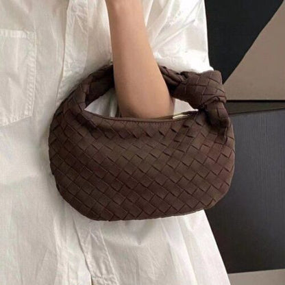 Handmade Woven Bag Synthetic Leather Shoulder Bag Handbag 26*3*16 CM Polyester