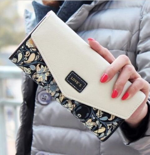 Women Wallet Coin Purse Long Clutch Bag Money Card Holder 19*9.5*3 CM Pink/Blue