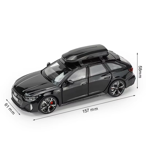 1/32 Audi RS6 Miniature Diecast Toy Car Model Sound & Light Doors Openable Educa