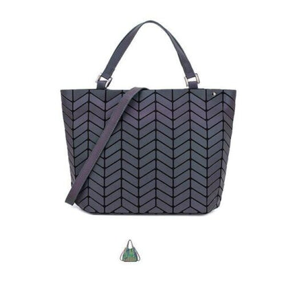 Luminous Big Bag Holographic Reflective Geometric Shoulder Bags Handbags Zipper