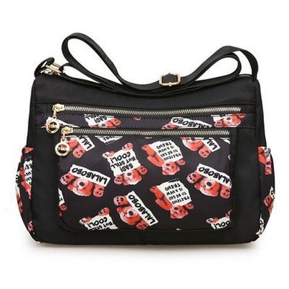 Shoulder Bag Rural Style Printing Leisure Travelling Bag Waterproof Oxford Purse