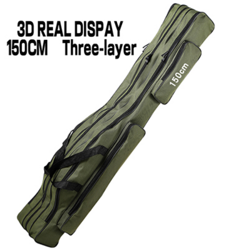 Fishing Bag Multi-Purpose Canvas Material Waterproof Fishing Rod Bag Tackle Bag