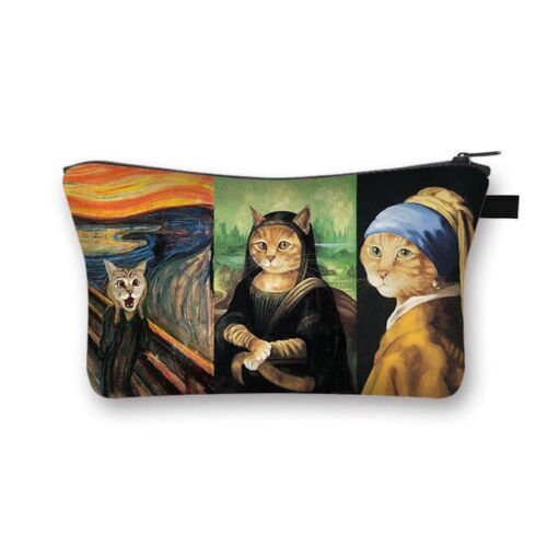 Cute Cat Print Cosmetic Traveling Makeup Bags Cosmetic Storage Purses 5*20*10 CM