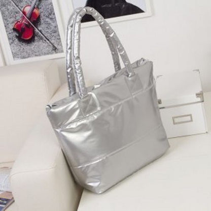 Black Cotton Purse Padded Handbag Fashion Shopping Bag 38*13*36 CM Cotton Pouch