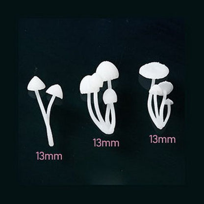 3D Simulation Mushroom 3Pcs Resin Miniature DIY Craft Micro Landscape Home Decor