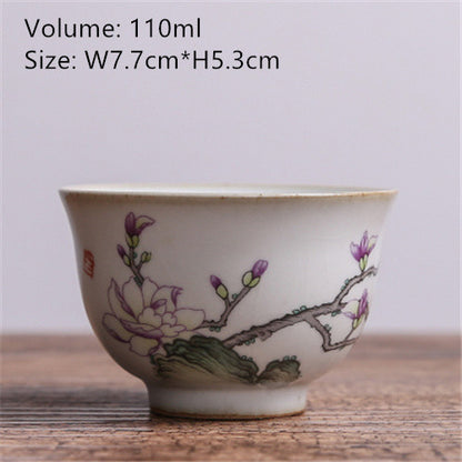 Antique Tea Cup Ruyao Kungfu Cup Of Tea Handpainted Master Cup Crackle Glaze New