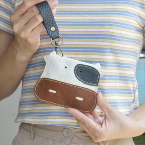 Genuine Leather Thin Wallet Credit Card Holder Key Holder Bag Cash Purse Cotton