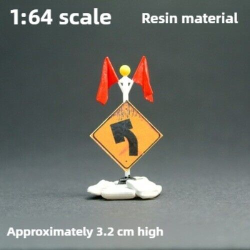 1/64 Road Work Construction Warning Sign Model Parking Scene Props Model
