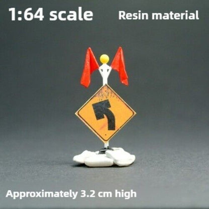1/64 Road Work Construction Warning Sign Model Parking Scene Props Model