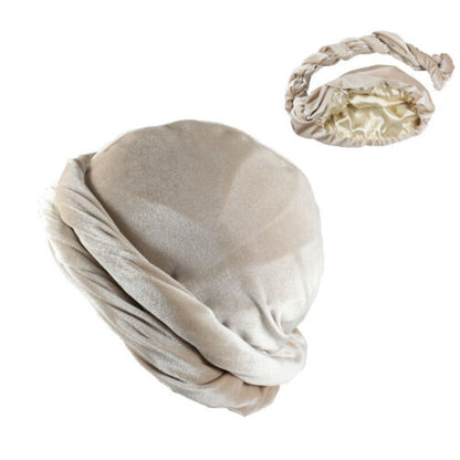 Men Halo Turban Satin Silk Lined Elastic Men Turban Head Wrap Headband Caps