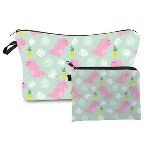 2 PCS Makeup Bag Animal Pattern Cosmetic Bag Set Women Combination Organizer Bag