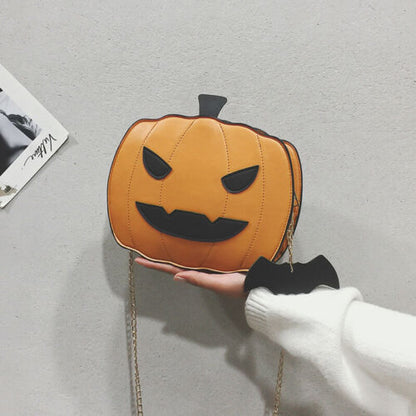Women Pumpkin Handbag Halloween Candy Bag Little Devil Shoulder Messenger Bag
