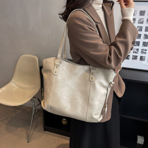 Women Soft Oiled Leather Handbag Messenger Shoulder Tote Bag Crossbody Satchel