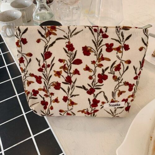 Embroidery Cosmetic Bag Clutch Bag Large Makeup Organizer Pouch 5*18*25 CM 50G