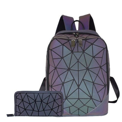 Luminous Bag Sequin Set Shoulder Bags School Backpack Holographic Purse Softback