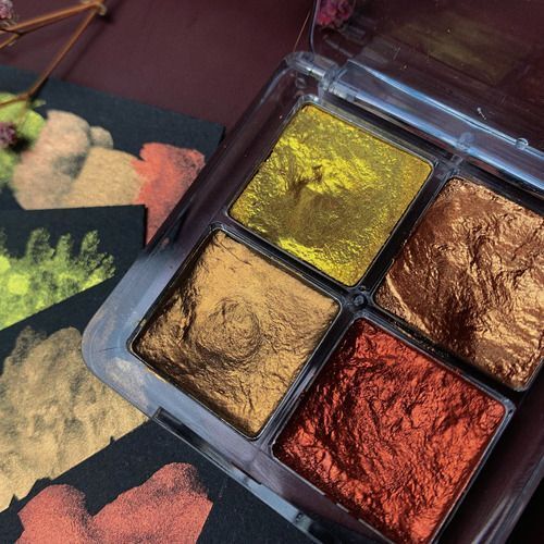 Watercolor Paints Metallic Pearlescent Solid Handmade Fine Art Painting Supplies