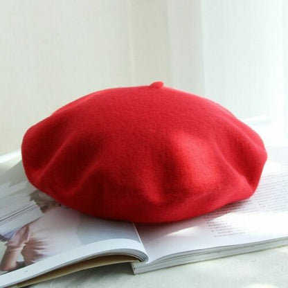 Berets Hat 100% Pure Wool French Artist Women Painter Vintage Warm Walking Cap