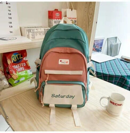 Women Backpack Canvas Teenage Bags Candy Color School Bag Outdoor Travel College