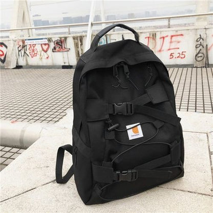 Large Backpacks Solid Zipper Purse Traveling Bags 33*17*43 CM Oxford Nylon Black