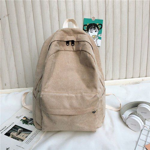 Fashion Corduroy Backpack Anti-theft Shoulder Bag School Backpacks Polyester 1PC