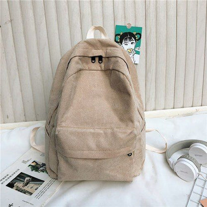Fashion Corduroy Backpack Anti-theft Shoulder Bag School Backpacks Polyester 1PC