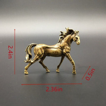 Solid Brass Horse Statue Ornament Collection Miniature Collectible Gift Decor